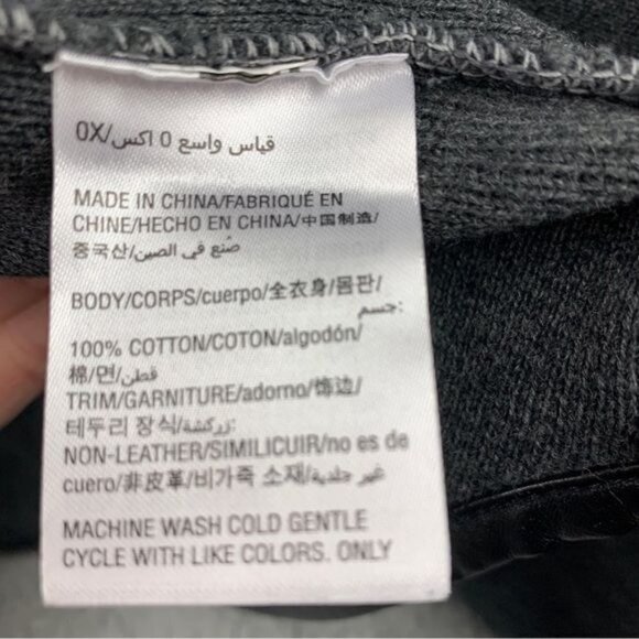 Charter Club Color Block Open Cardigan w/Faux Leather Trim- Heather/Onyx, Sz 0X - Picture 6 of 8